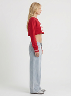 Nora | Contrast Stitch Wide Leg Jeans Light Blue