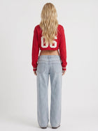Nora | Contrast Stitch Wide Leg Jeans Light Blue