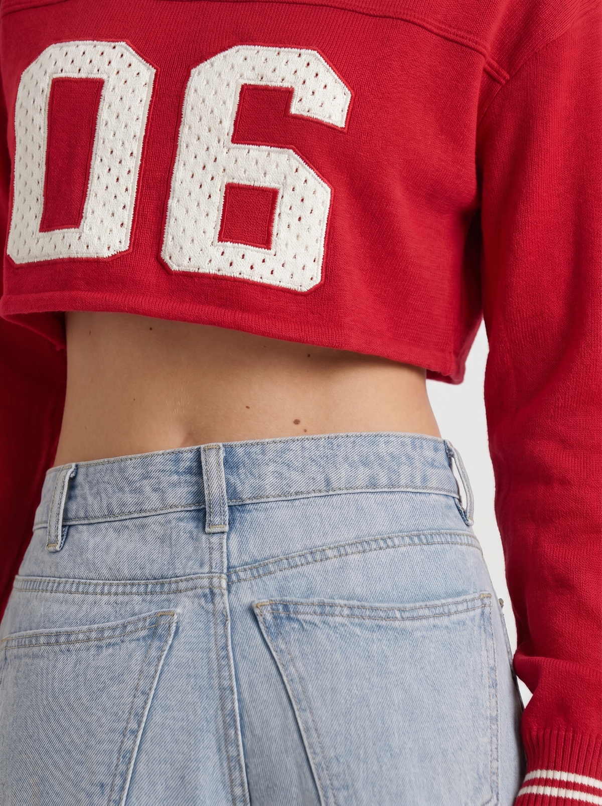 Nora | Contrast Stitch Wide Leg Jeans Light Blue