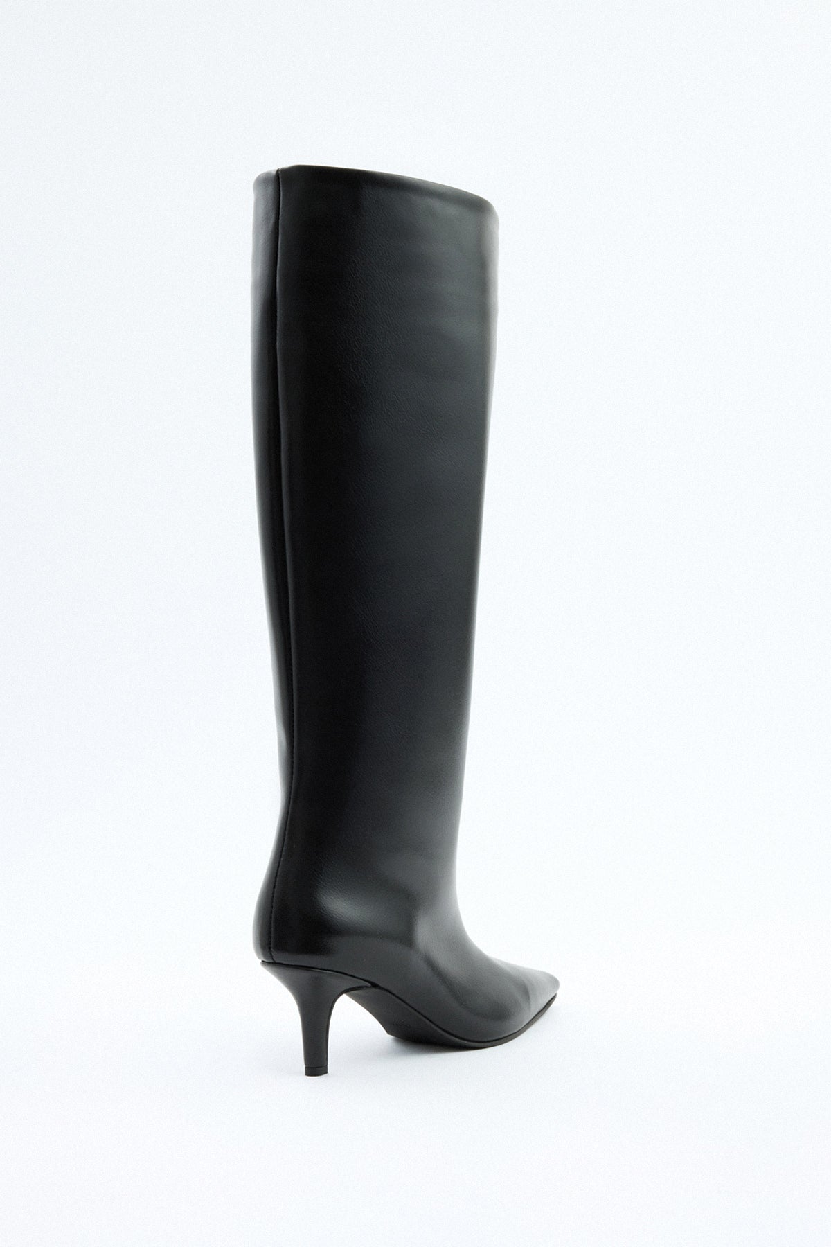 Adeline | Black Leather Knee High Boots