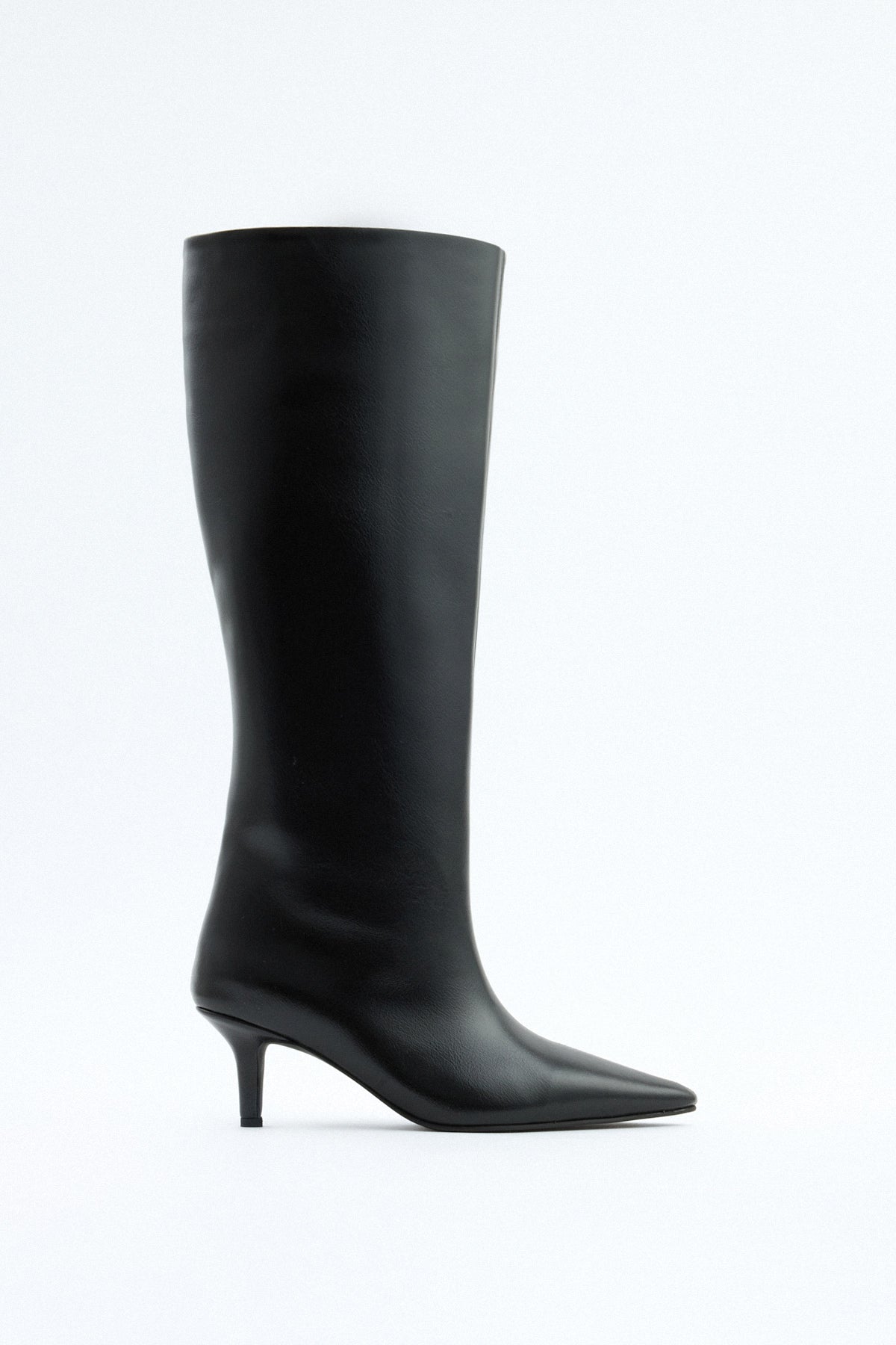 Adeline | Black Leather Knee High Boots