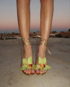 Lilibet | Floral Appliqué Strappy High Heel Sandals
