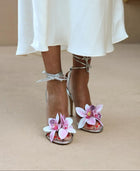Lilibet | Floral Appliqué Strappy High Heel Sandals