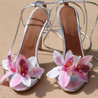 Lilibet | Floral Appliqué Strappy High Heel Sandals