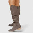 Maelle | Tall Knee High Boots with Block Heel and Side Zip