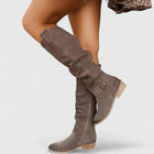 Maelle | Tall Knee High Boots with Block Heel and Side Zip