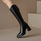 Lyra | Glossy Knee High Boots with Pointed Toe