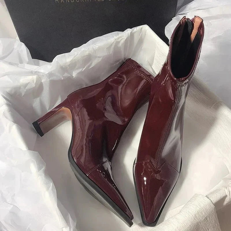 Makenzie | Patent Leather Knee High Boots for Women