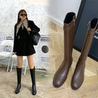 Maliyah | Classic Knee High Leather Boots with Block Heel