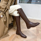 Maliyah | Classic Knee High Leather Boots with Block Heel