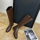 Maliyah | Classic Knee High Leather Boots with Block Heel
