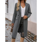Women's Longline Tailored Coat with Turndown Collar