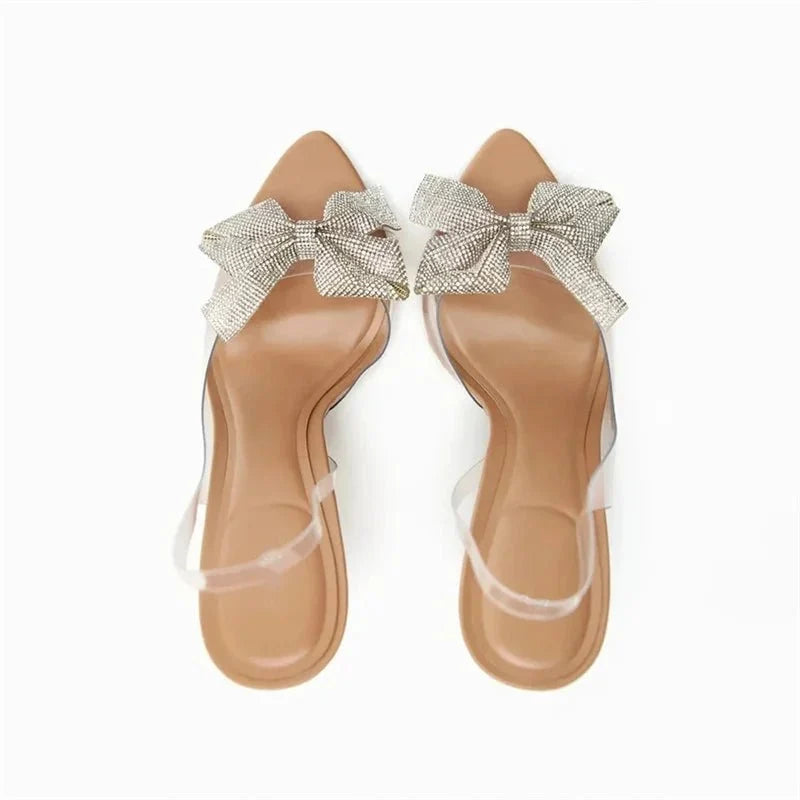 Milani | Elegant Bow Pointed Toe Slingback Heels