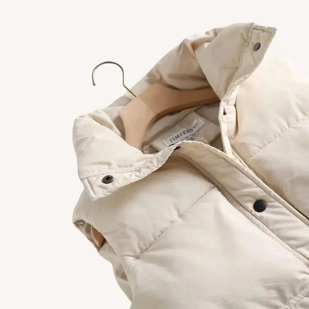 Nola | Quilted Stand Collar Sweater Vest