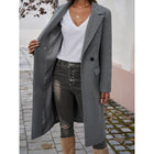 Women's Longline Tailored Coat with Turndown Collar